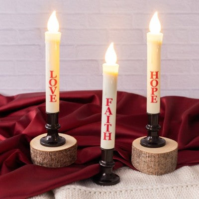 Christmas LED Taper Candle Set