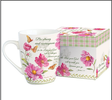 Be Strong And Courageous Mug with Free Gift Box