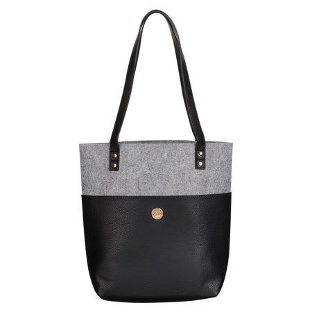 Christian Art Gifts Heather Gray Felt & Faux Leather Bible Tote Bags