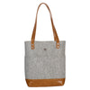 Heather Gray Felt & Faux Leather Bible Tote Bags