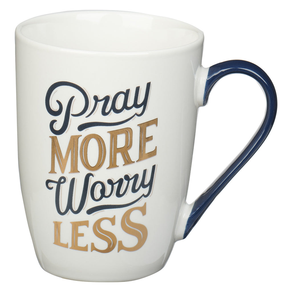 Pray More Worry Less Navy Mug