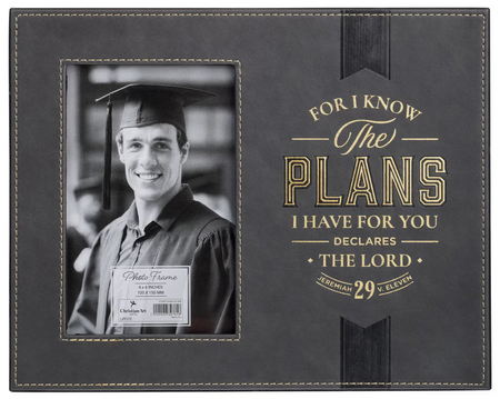 The Plans Charcoal Faux Leather Graduation Photo Frame - Jeremiah 29:11