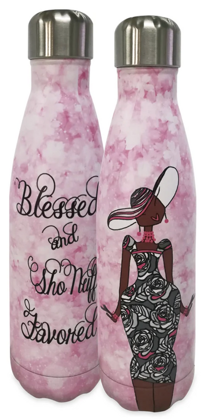 Stainless Steel Bottle- Blessed and Sho Nuff Favored