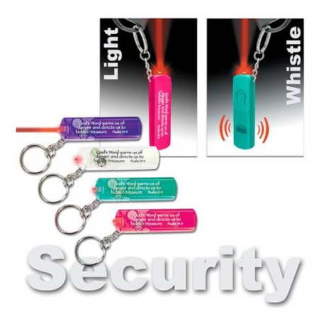 Whistle Light Key Ring; Assorted Colors
