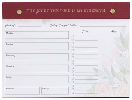 The Joy Of The Lord Is My Strength Undated Planner Pad - Nehemiah 8:10