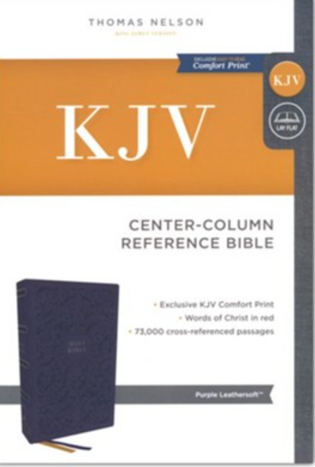 KJV Center-Column Reference Bible, Comfort Print--soft leather-look, purple