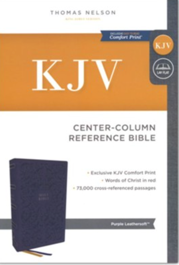 KJV Center-Column Reference Bible, Comfort Print--soft leather-look, purple