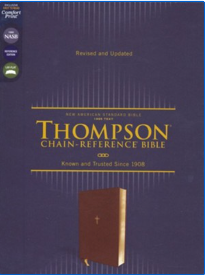 NASB Thompson Chain-Reference Bible, Comfort Print--soft leather-look, brown