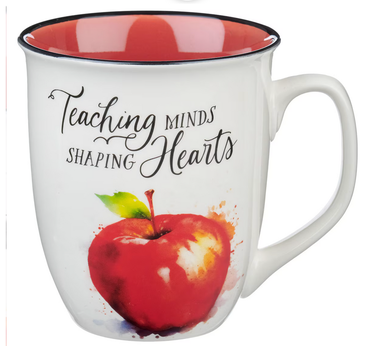 Teaching Minds Shaping Hearts Red Apple Ceramic Coffee Mug - Proverbs 2:6