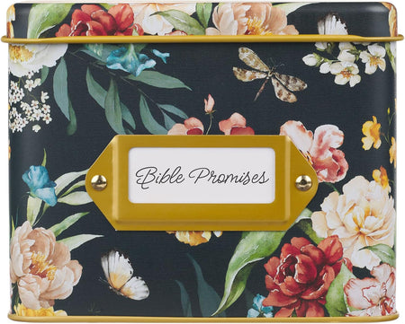 Bible Promises in Tin Black Floral