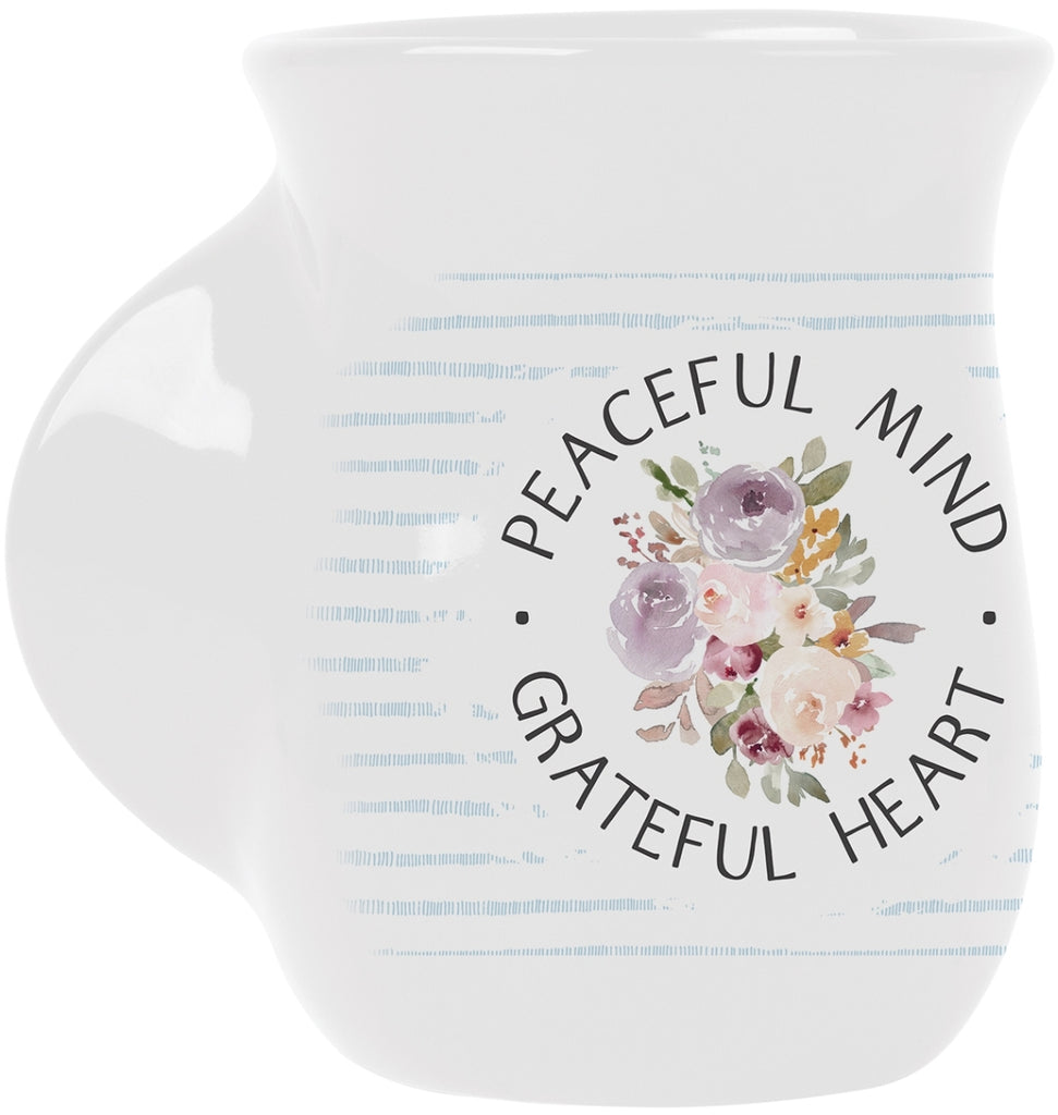 Hand Warming Mug Peaceful Mind Grateful Heart