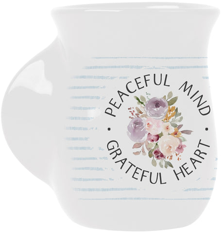 Hand Warming Mug Peaceful Mind Grateful Heart