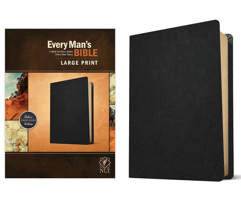 Every Man's Bible NLT, Large Print (Genuine Leather, Black)