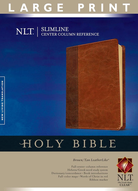 NLT Slimline Center Column Reference Bible Large Print, TuTone Indexed