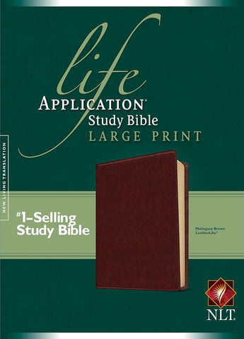 NLT Life Application Study Bible Second Edition Large Print LeatherLike Brown Red Letter
