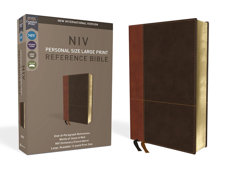 NIV Personal Size Large Print  Reference  Tan/Brown Leatherlike