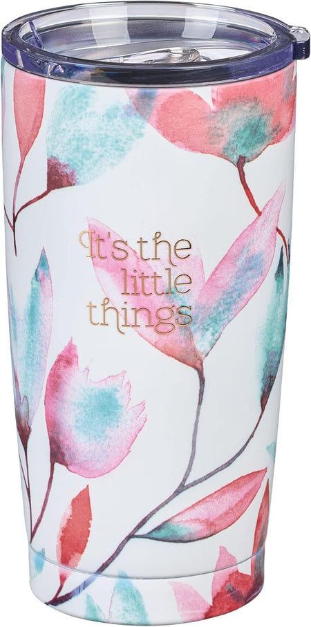 It's The Little Things Pink Petals Stainless Steel Travel Mug
