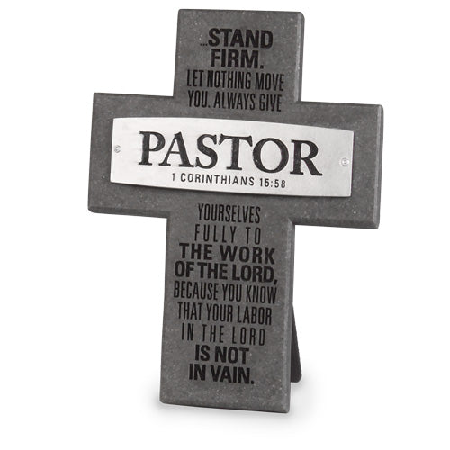 Badge of Faith Cross Pastor Desk Top