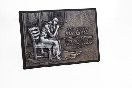 Praying Woman Sculpture Desk Plaques