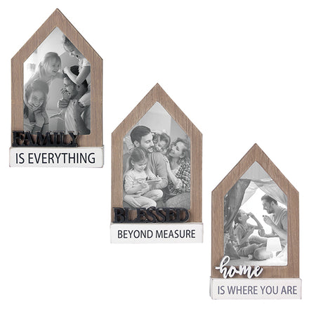 WOOD HOUSE SHAPED PHOTO FRAMES