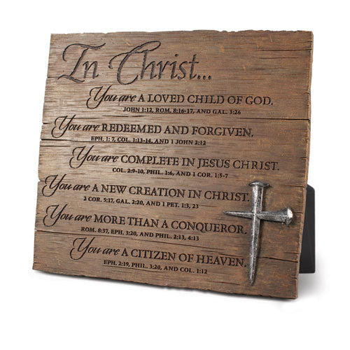 In Christ With Nails Sculpture Desk Plaque