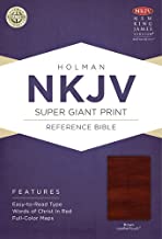 NKJV Super Giant Print Reference Bible Brown Leather Like