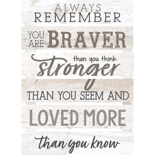 Always Remember You Are Braver... Wall Plaque