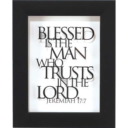 Blessed is the Man Black Glass Frame