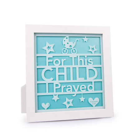 FOR THIS CHILD I PRAYED AQUA PLAQUE