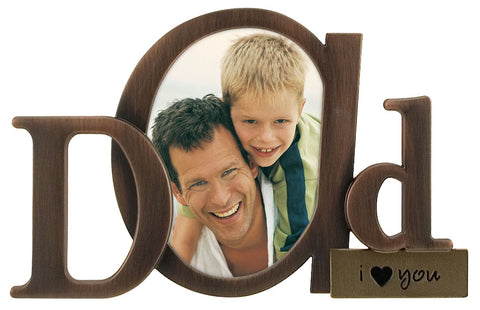 Malden Bronze Script Dad Picture Frame with One Opening