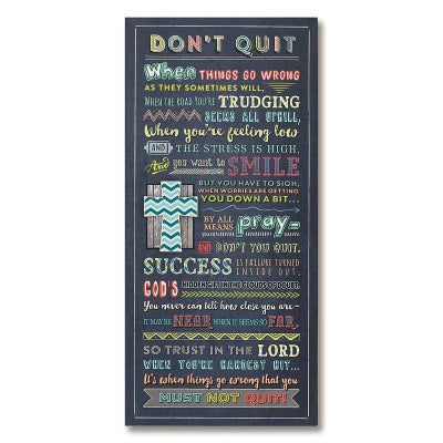 Don't Quit Wall Plaque W/Hanger