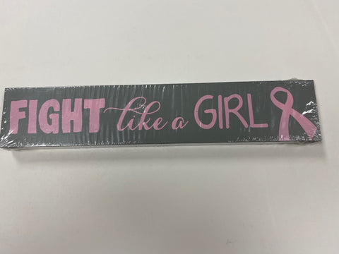 Fight Like a Girl Breast Cancer Plaque Pink/Gray