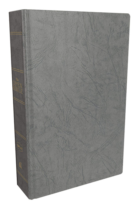 NKJV Open Bible Gray Hardcover w/Jacket (Comfort Print)