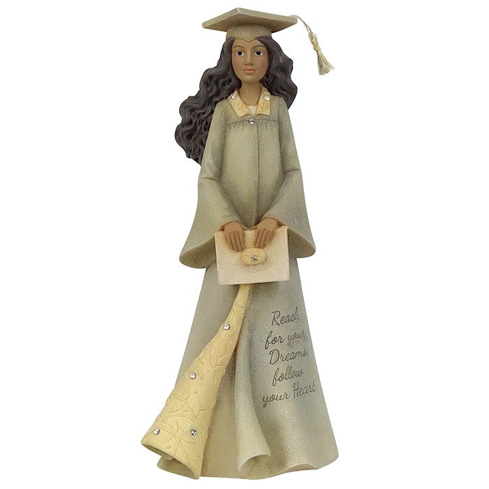 Graduate African American Girl Figurine 7.68"