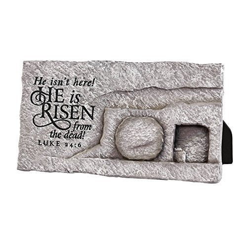 He Is Risen Empty Tomb Plaque