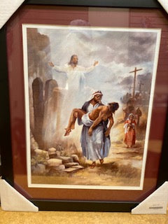 Joseph Carries Jesus Framed Wall Art