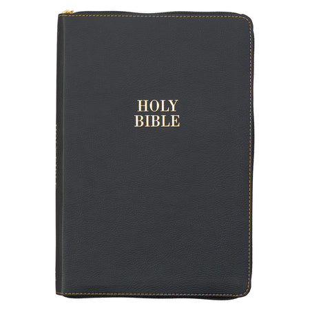 KJV Bible Large Print Index Zippered Faux Leather