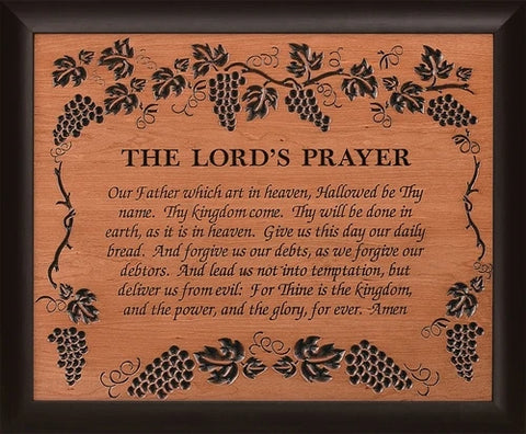 Lord's Prayer Engraved Wood Wall Art