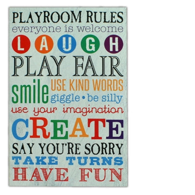 PLAYROOM RULES WALL PLAQUE