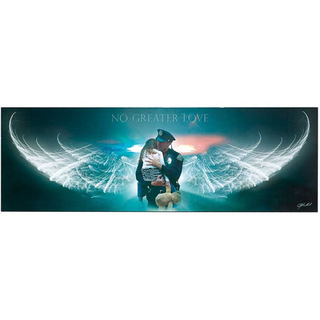 Policeman No Greater Love Angel/Child Plaque