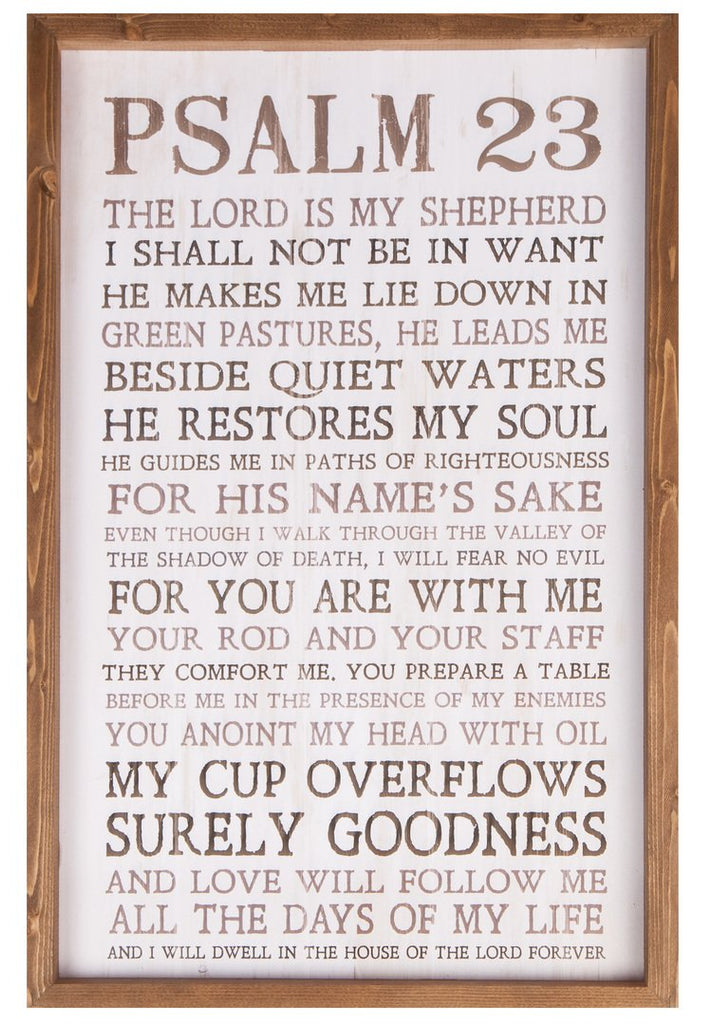 Psalm 23 Wood Framed Art (15.75