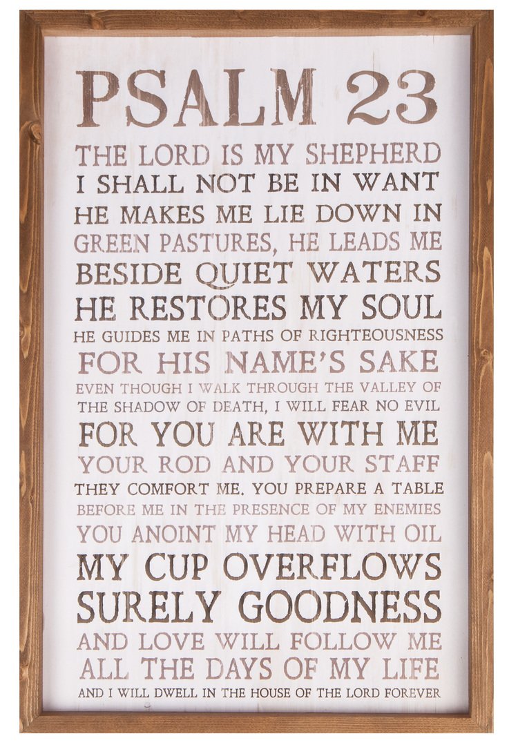 Psalm 23 Wood Framed Art (15.75" X 24.25")