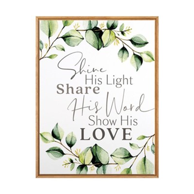 Shine His Light Share His Word, Framed Art 16.75