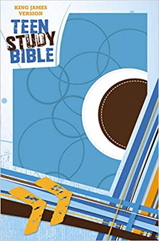 KJV STUDY TEEN BIBLE SKY BLUE/FUDGE LEATHER LIKE