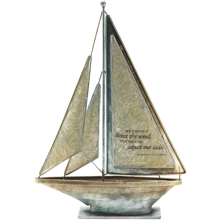 We Cannot Direct the Wind Metal Sailboat Figurine