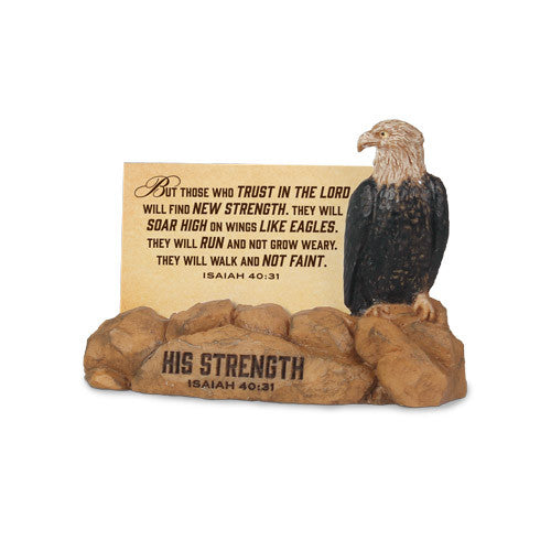 His Strength-Eagle Scripture Cards W/Holder