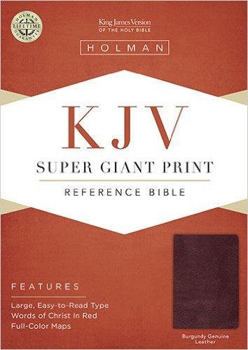 KJV SUPER GIANT PRINT REFERENCE BIBLE BURGUNDY BOND LEATHER