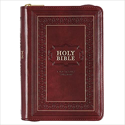 KJV Large Print Compact Holy Bible Burgundy LL W/ Zipper