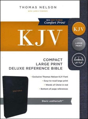 KJV Large Print Compact Deluxe Reference Black Leathersoft