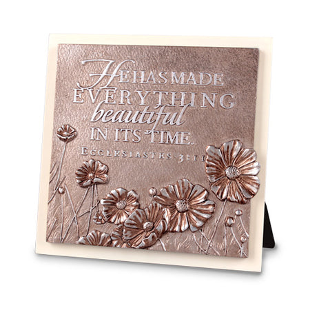 Flowers He Has Made Everything... Small Sculpture Plaque